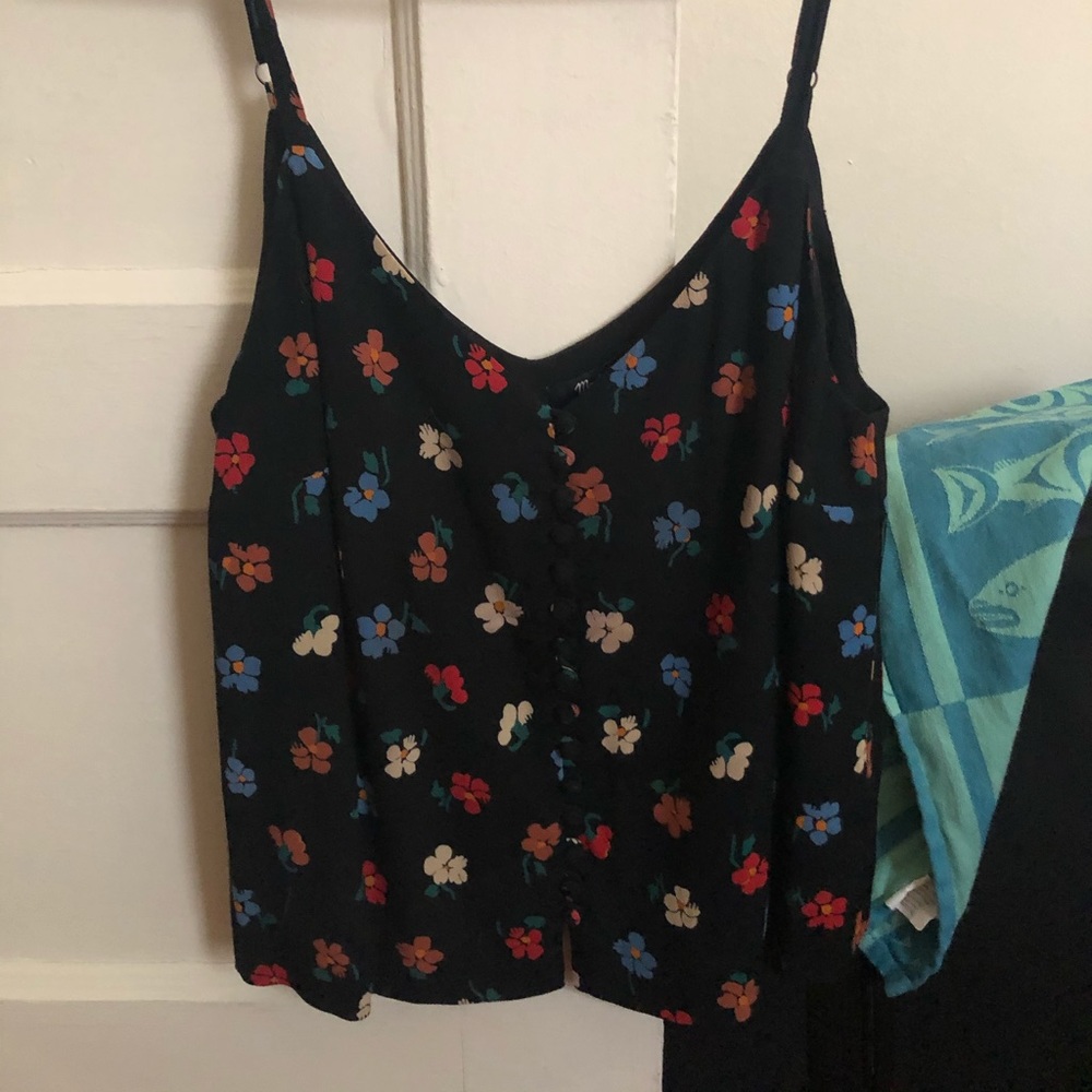 Flower button down cami